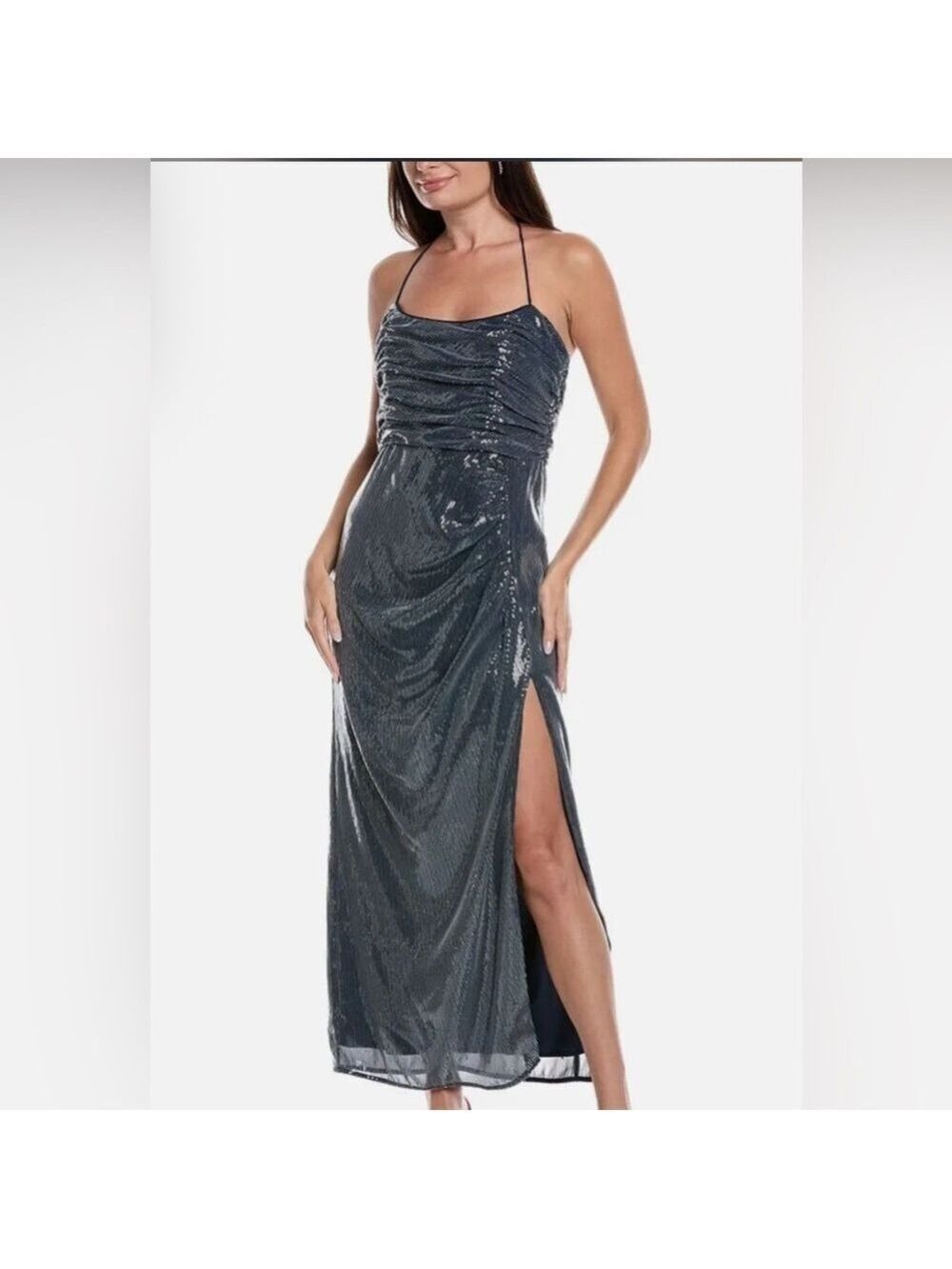 Hutch Halter Navy Sequin Dress
